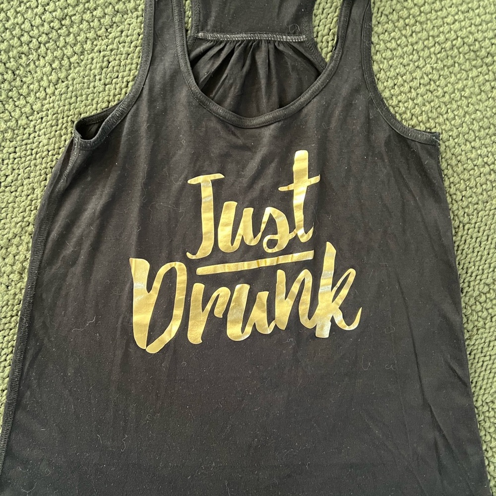 Black and Gold Graphic Tank Top